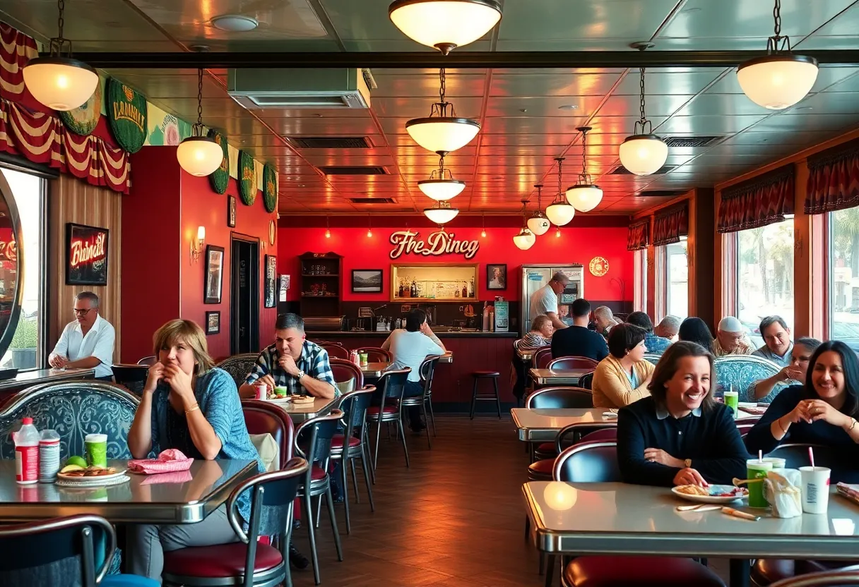 Interior of Jo's Diner with patrons enjoying their meals