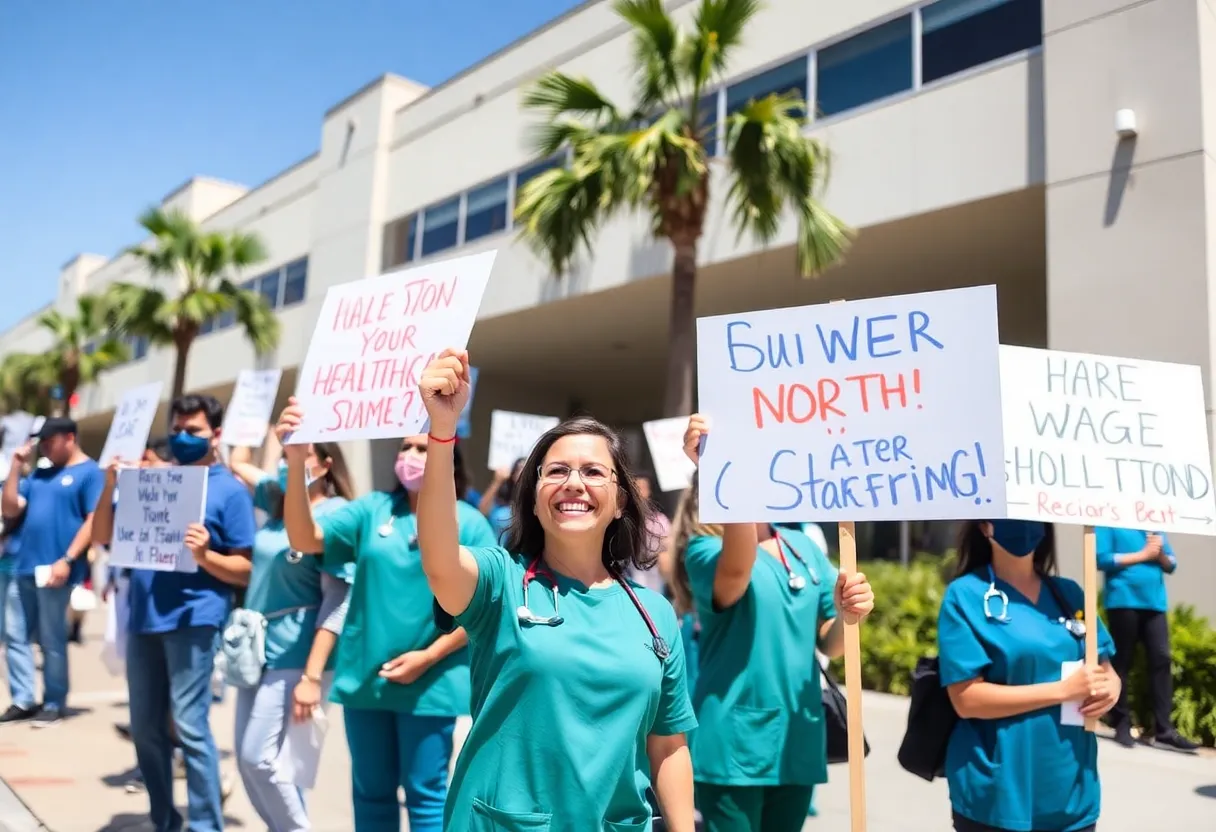 Kaiser Permanente workers picketing for better wages and staffing in San Diego