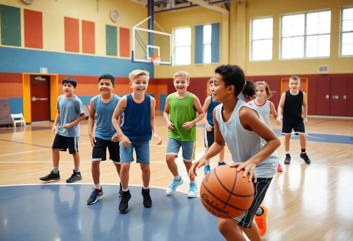 La Jolla Country Day boys' basketball team practicing
