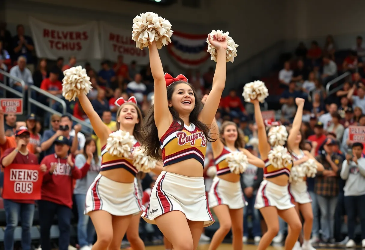 La Jolla High cheerleaders celebrating their CIF championship victory