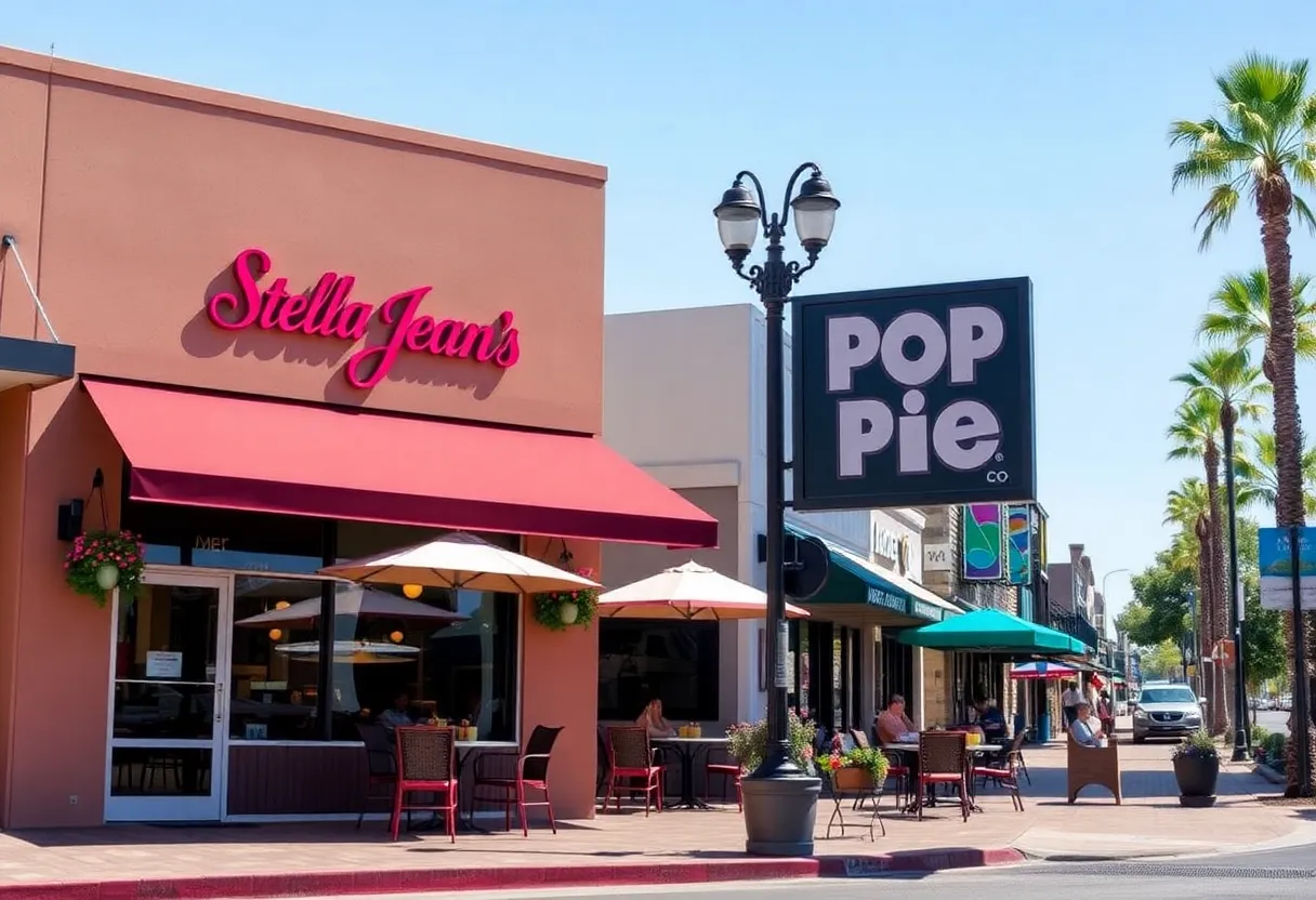 Exterior view of Stella Jean's and Pop Pie Co. restaurants in La Mesa
