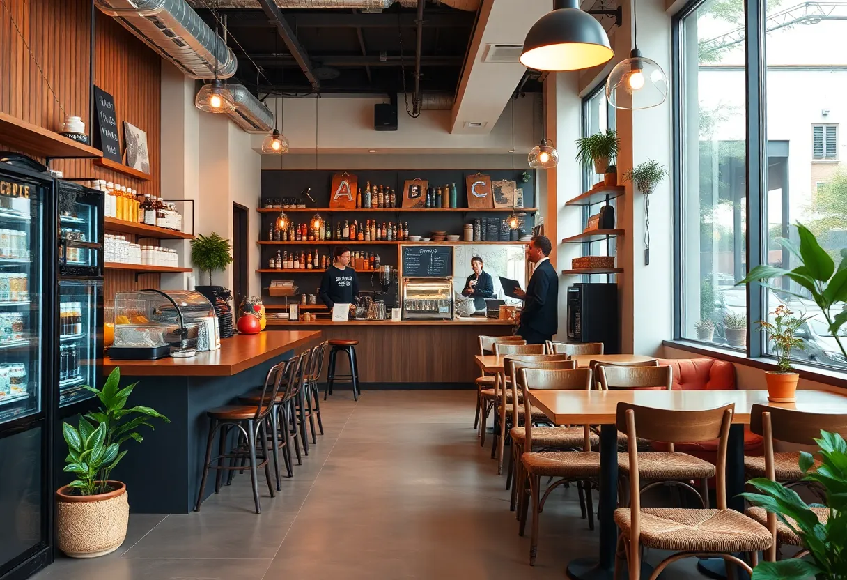 Interior of Taco Bell's Live Más Café in El Cajon with beverage offerings