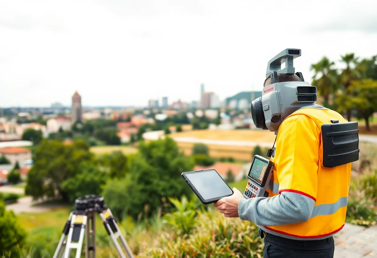 Professionals using Looq AI surveying technology in various environments.