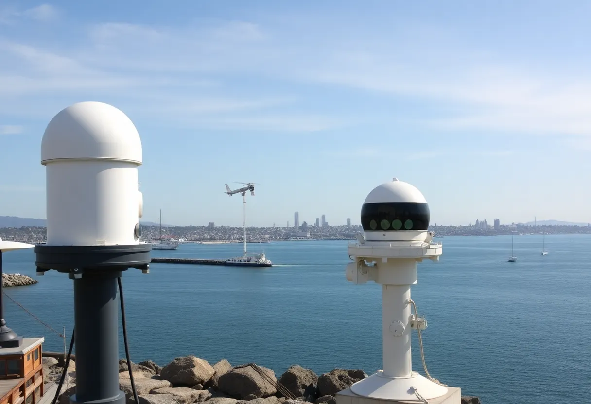 Maritime surveillance buoys off the coast of San Diego