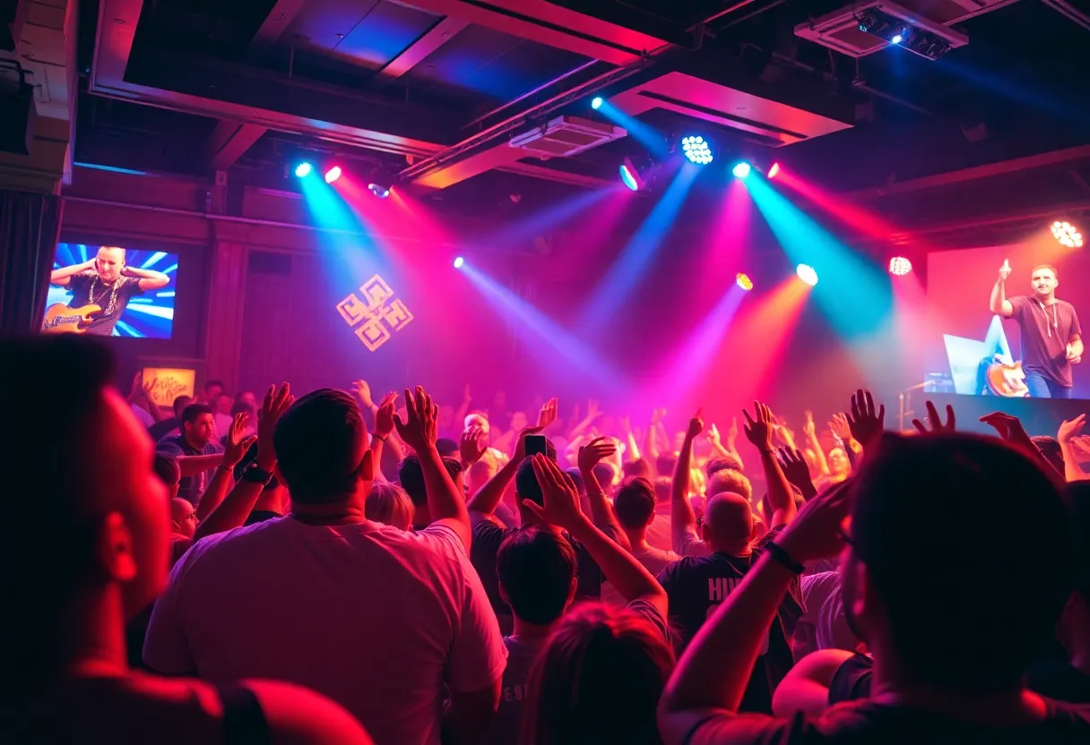 Crowd enjoying a live hip-hop concert