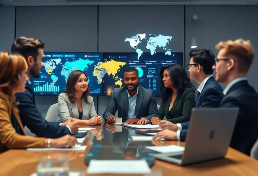 Meeting room with professionals discussing Mindgruve's acquisition