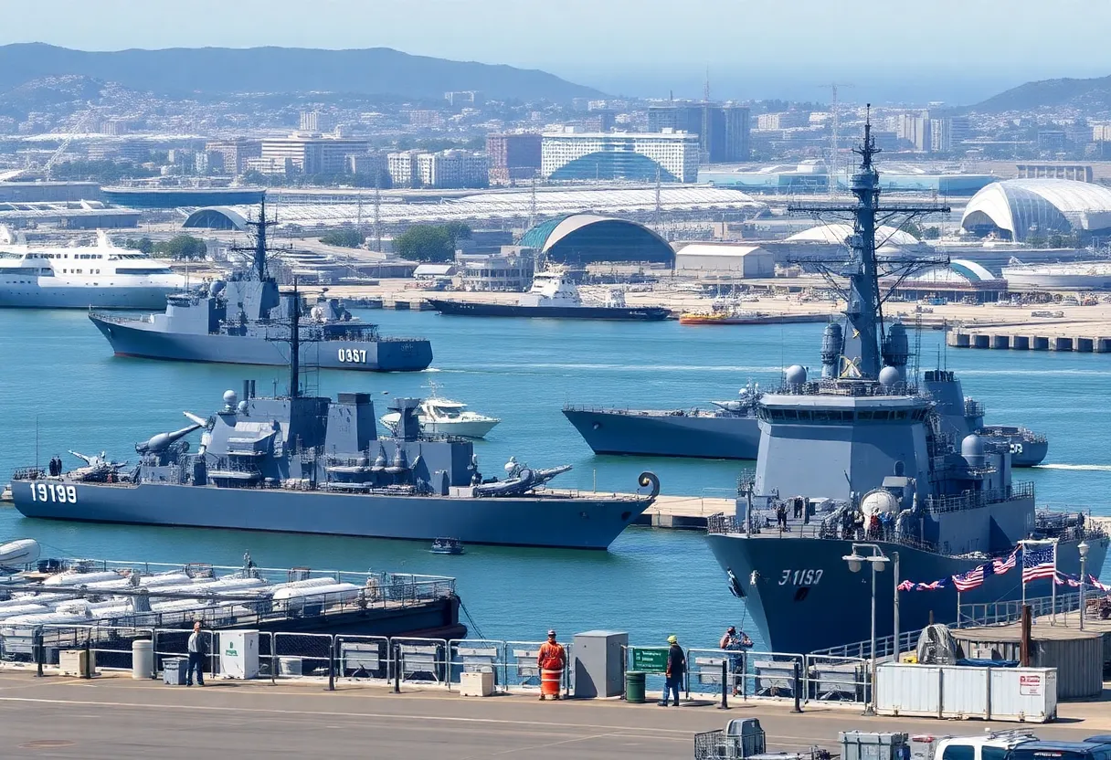 Naval Base San Diego during a security alert
