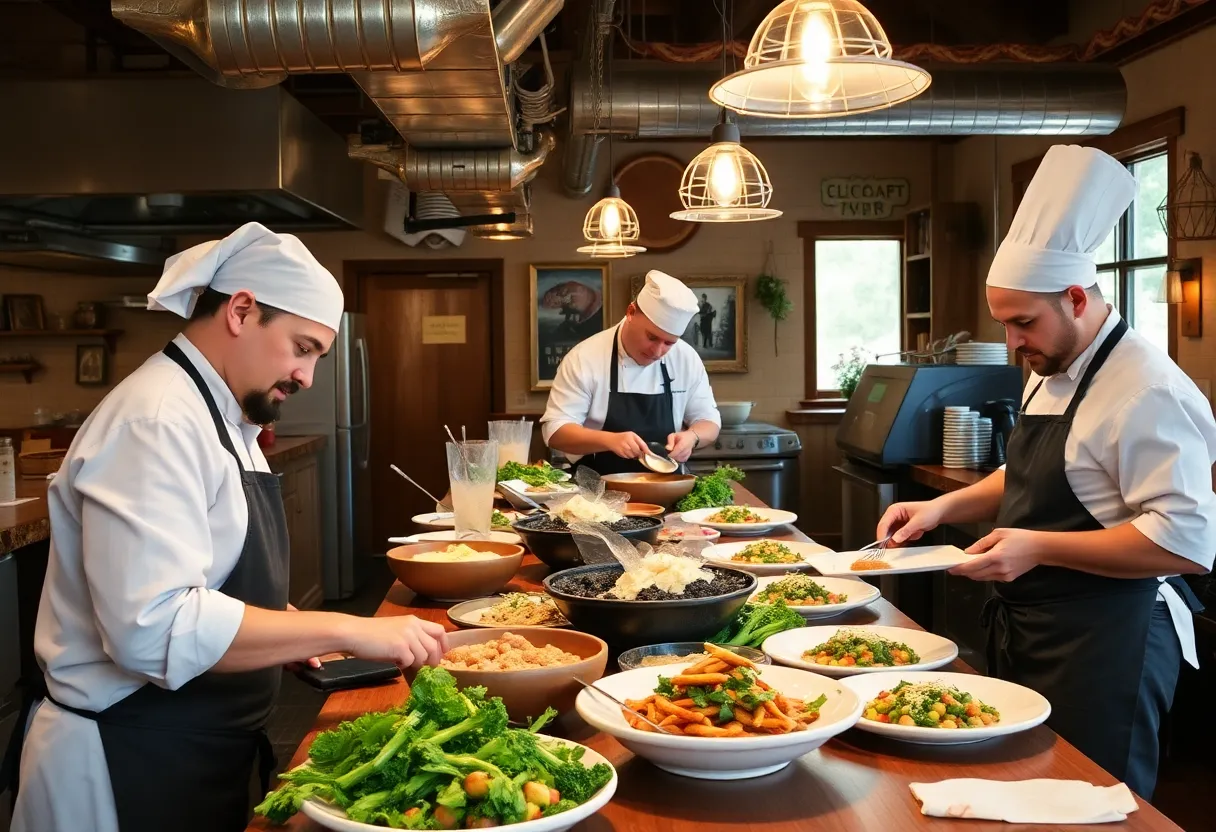 Chefs preparing innovative dishes in a New Mexico restaurant