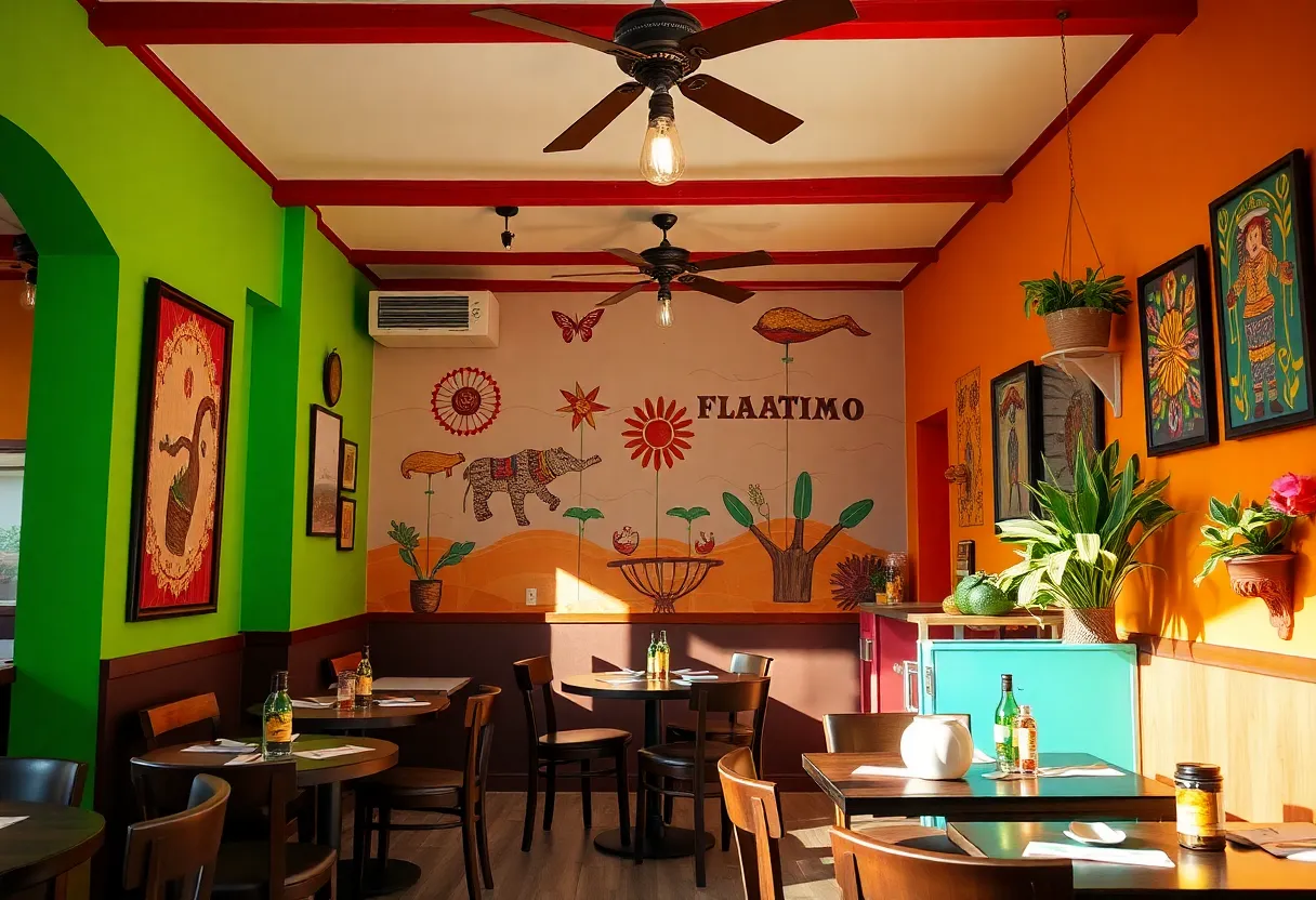 Interior view of Nómada, a new Mexican restaurant in Carlsbad, California.