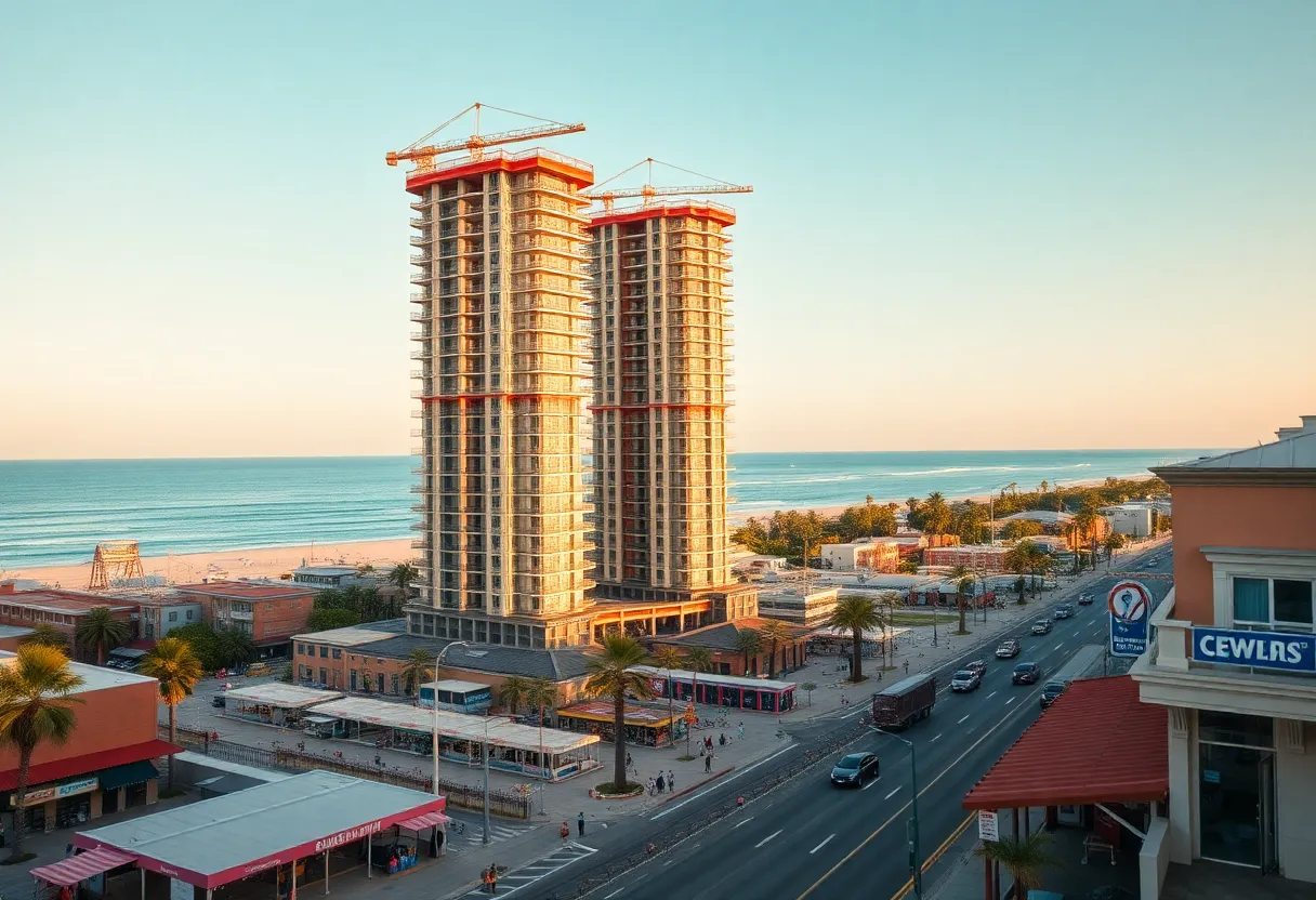 Rendering of proposed high-rise buildings in downtown Oceanside