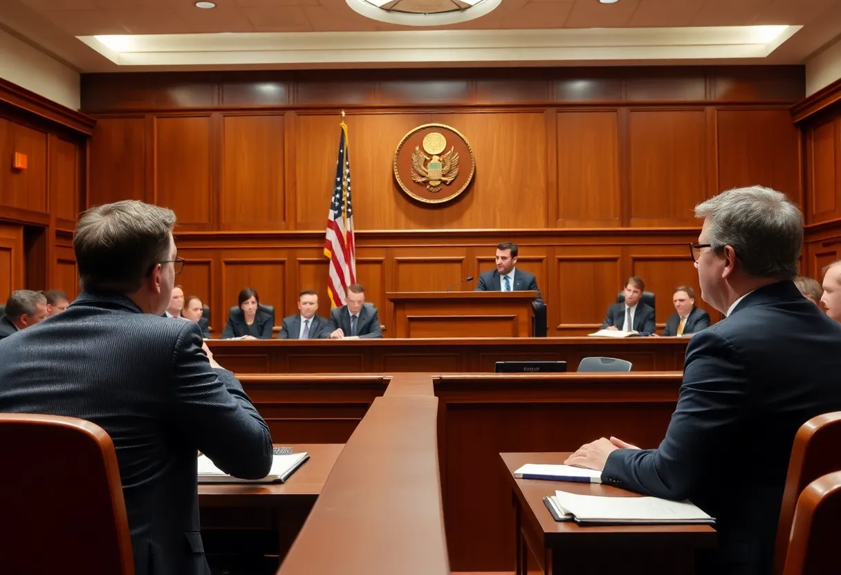 Courtroom scene from the Pacific Beach homicide trial