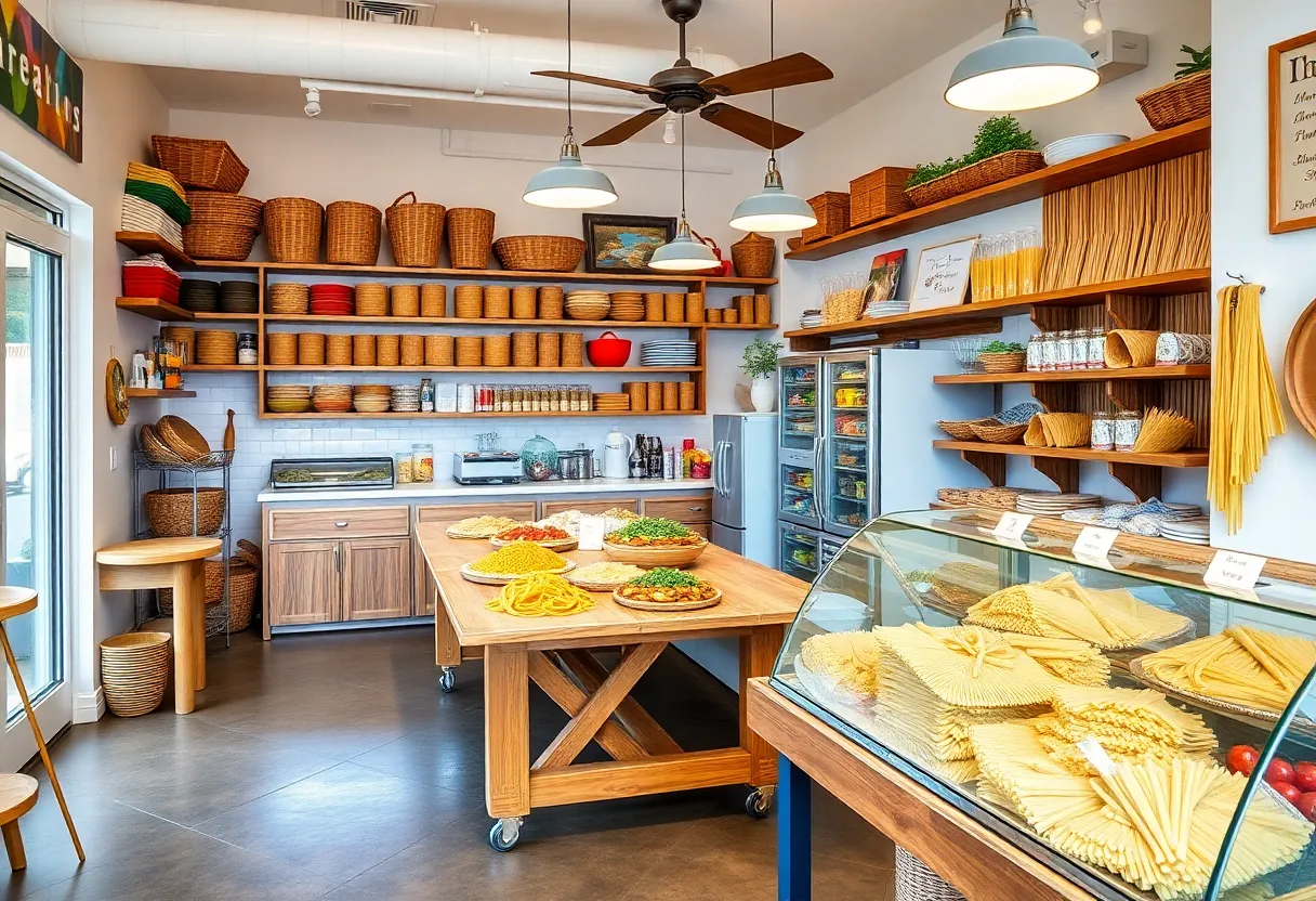 Interior of Pastaria Vivi showcasing handmade pasta and Italian products