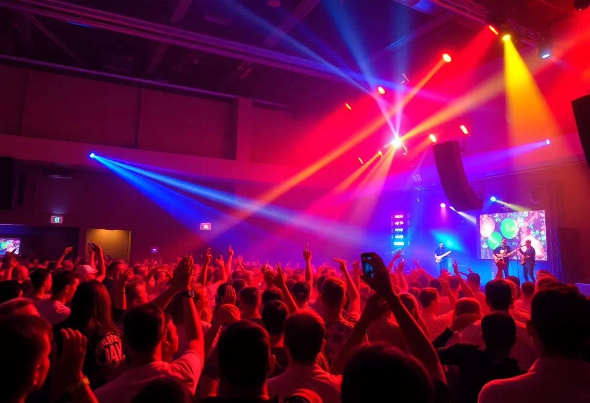 Audience enjoying Powfu's concert at the Music Box in San Diego