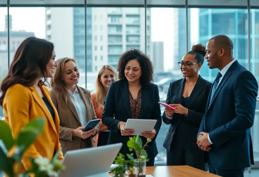 Business leaders collaborating in an office space in San Diego.