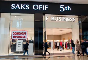 Saks Off 5th store with liquidation sale display