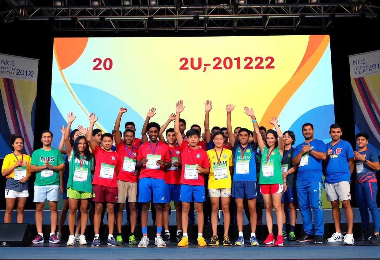 A lively gathering celebrating local athletes at the San Diego Press Club Awards Ceremony.