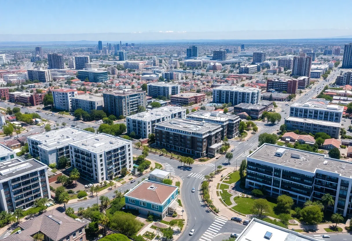 Aerial view of San Diego with new housing developments and urban infrastructure.