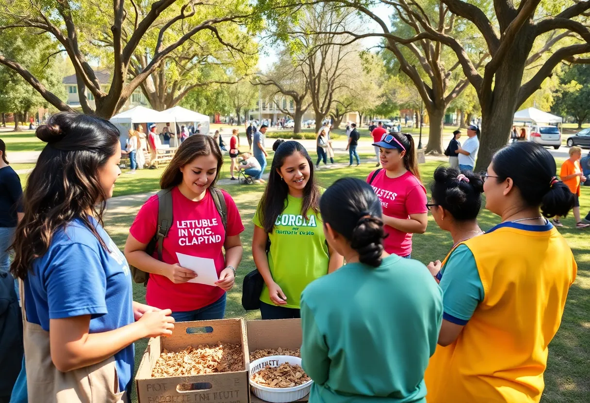 Community engagement in San Diego with volunteers working together.