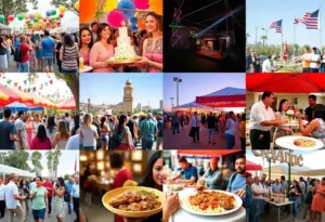 Collage of various community events in San Diego, including festivals, cultural gatherings, and culinary experiences.