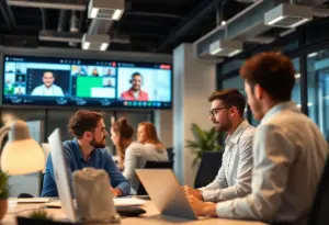 Modern communication technology in a San Diego County office
