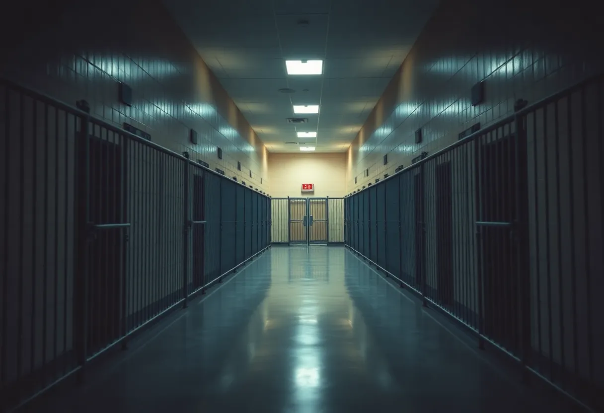 Exterior view of San Diego County Jail highlighting safety concerns