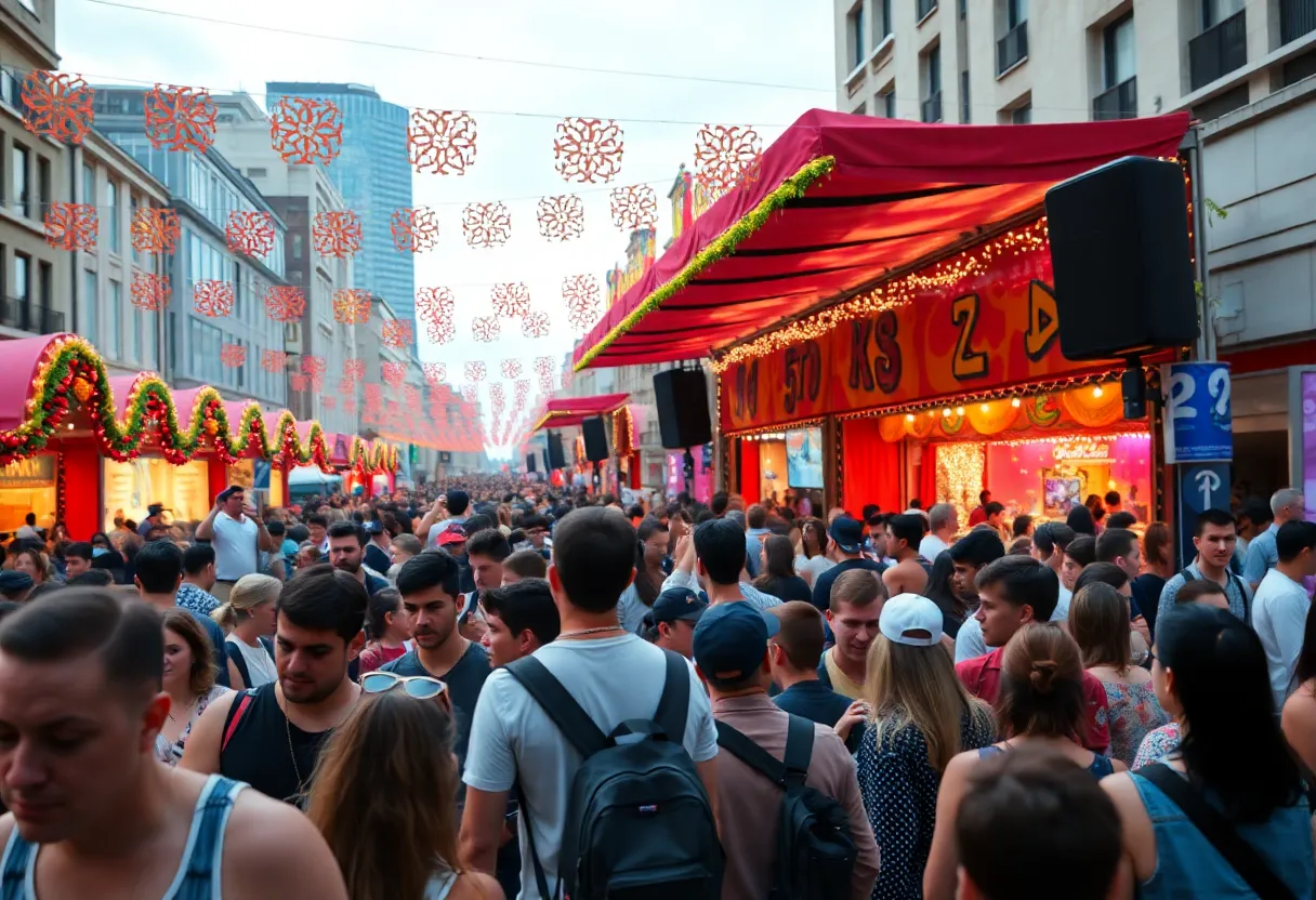 Crowd enjoying events in San Diego