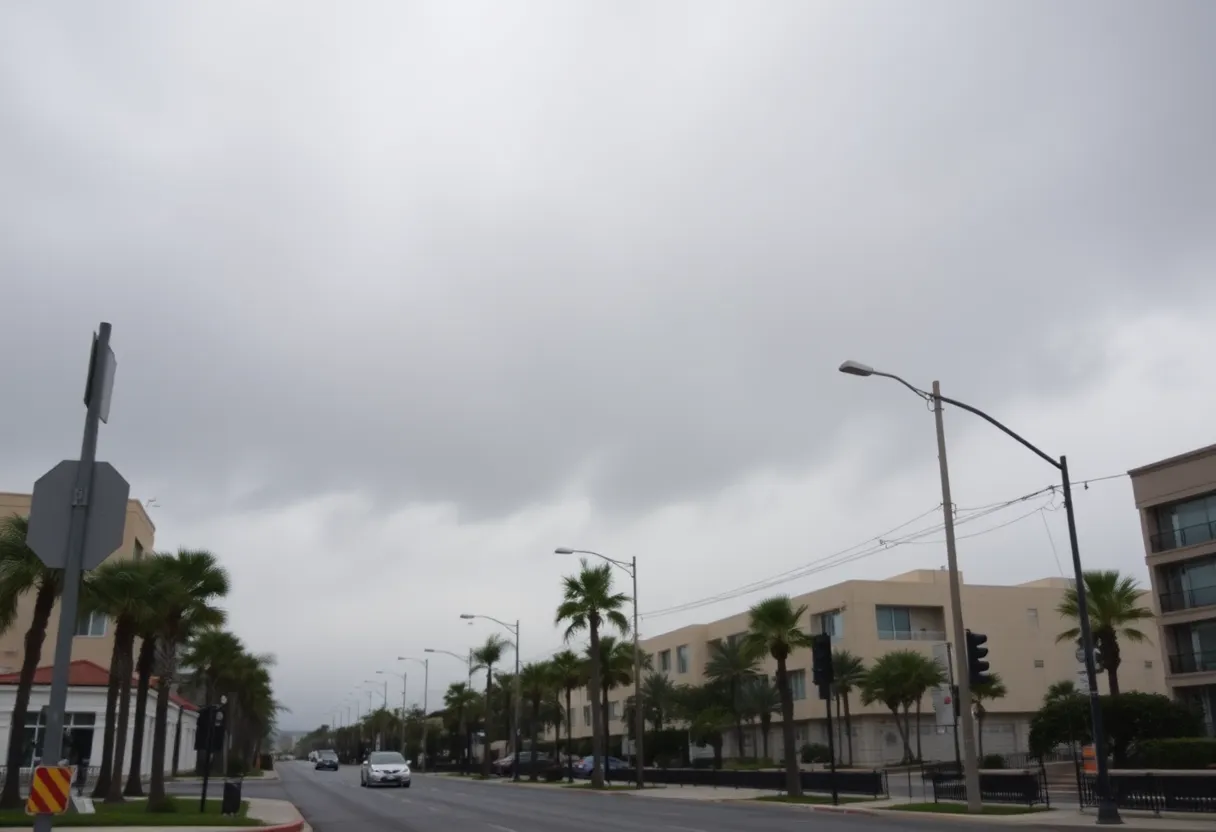 Stormy weather in San Diego with high winds