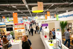 Attendees at the San Diego Home Improvement Expo exploring home improvement booths.
