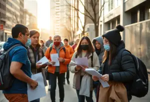 Volunteers conducting a homeless count in San Diego