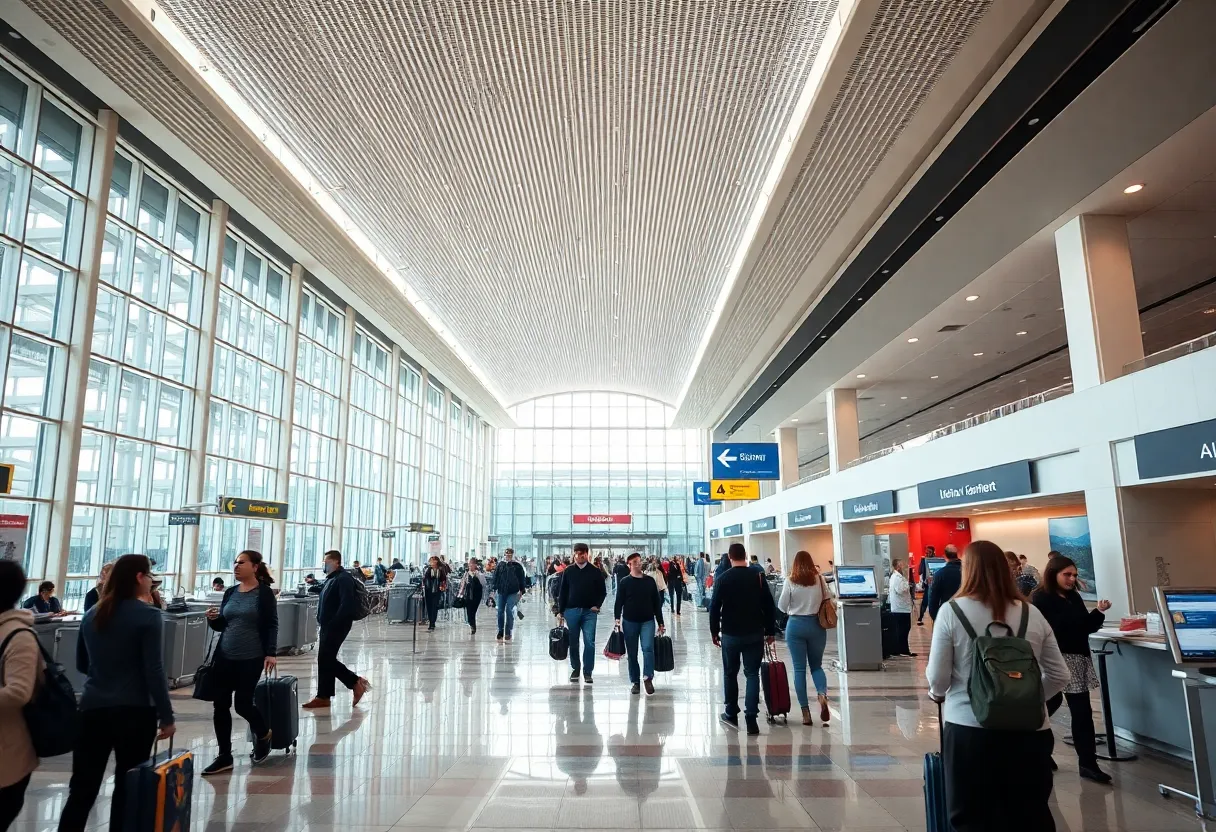 Interior view of the new Terminal 1 at San Diego International Airport