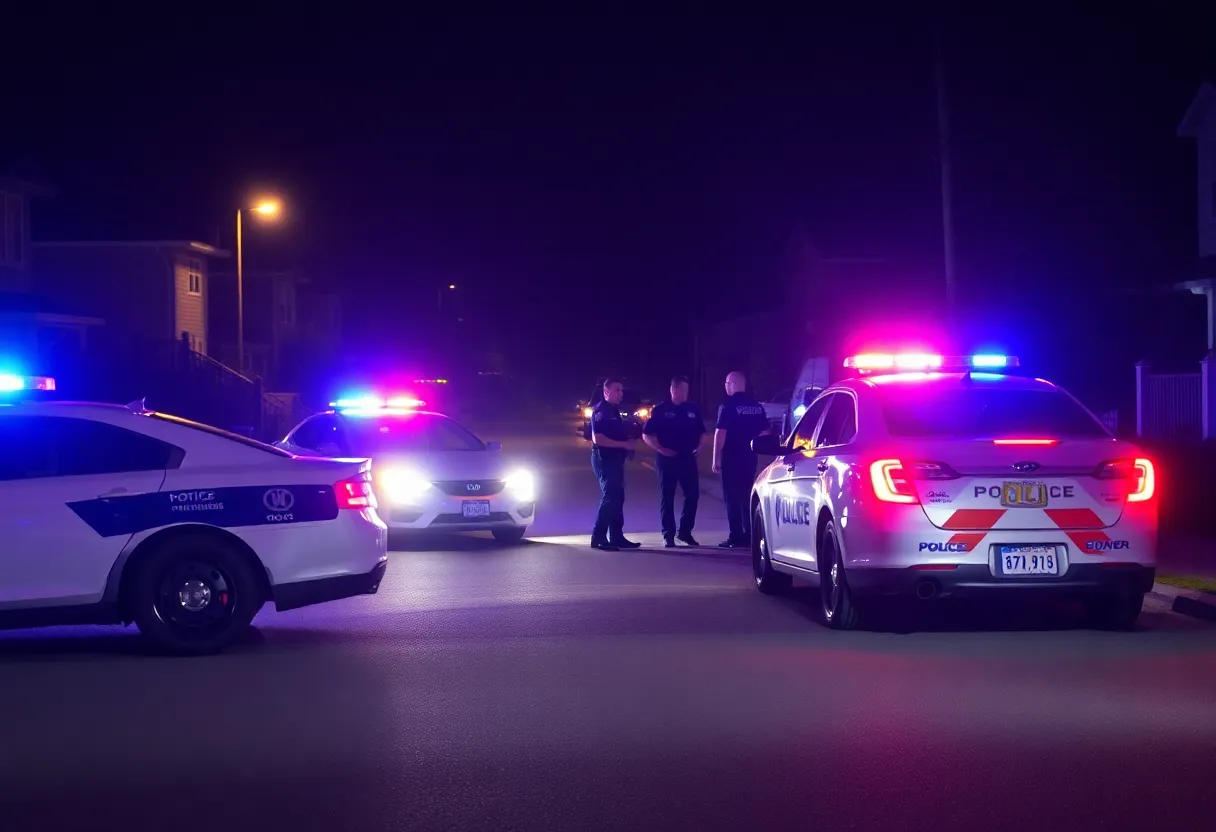 Police cars and officers at the scene of an incident in San Diego