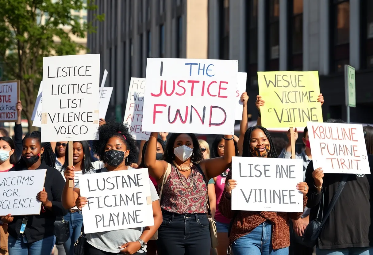 Protesters in San Diego rallying for justice and against federal law enforcement actions.