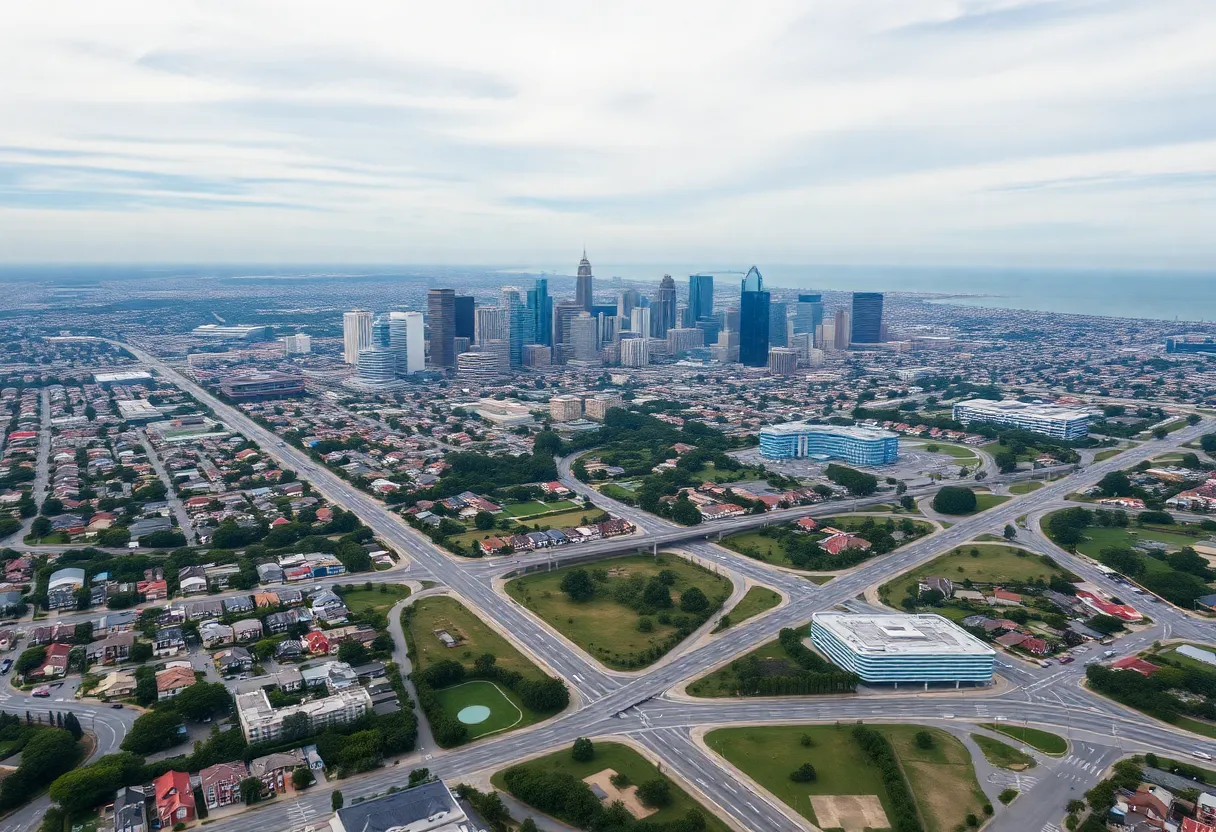 A scenic view of San Diego's skyline highlighting urban development and community spaces.