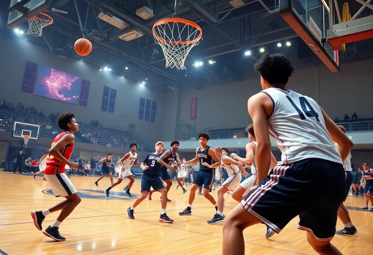Basketball game between San Diego State Aztecs and Utah State Aggies