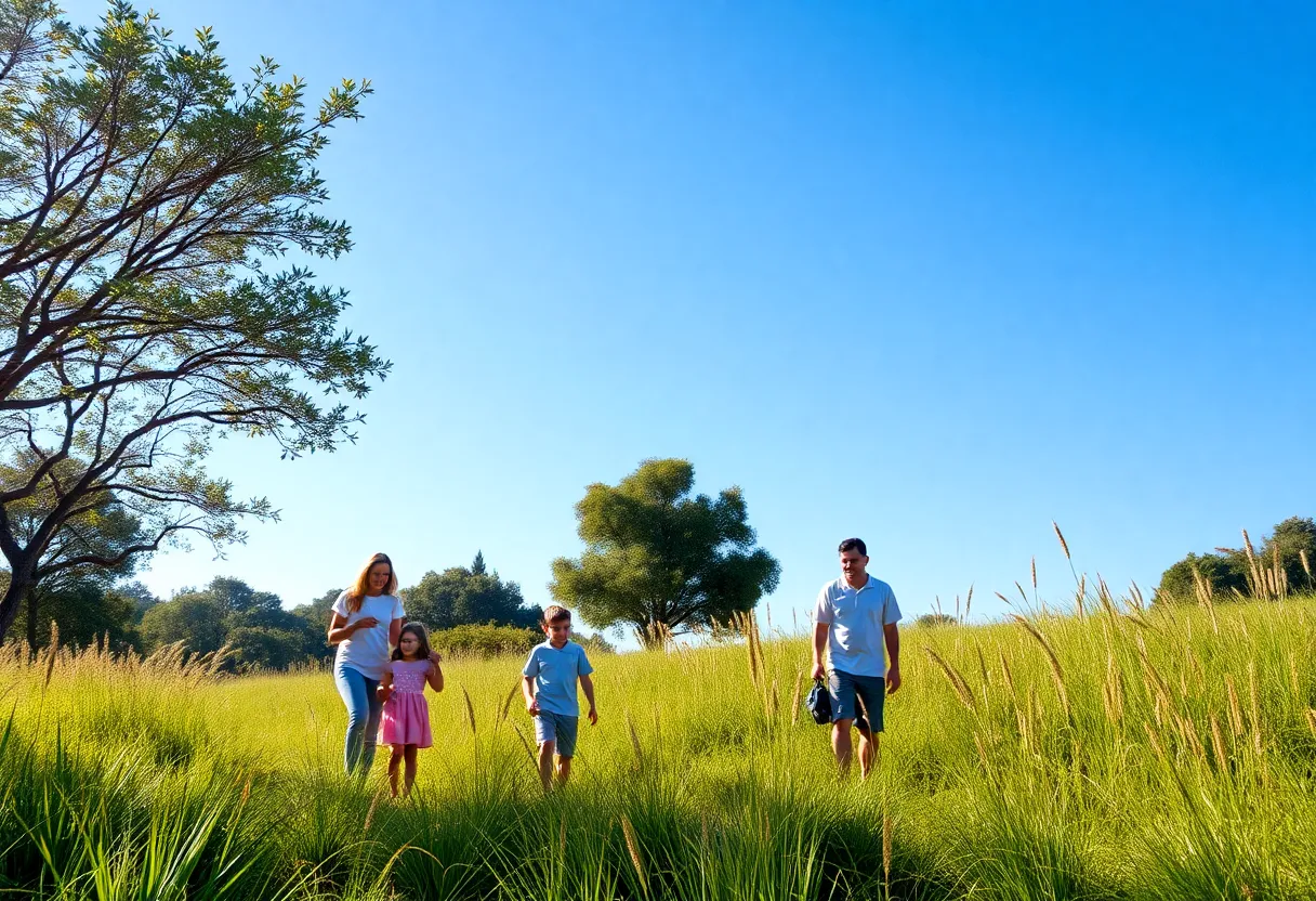Families enjoying warm weather in San Diego's outdoor scenery