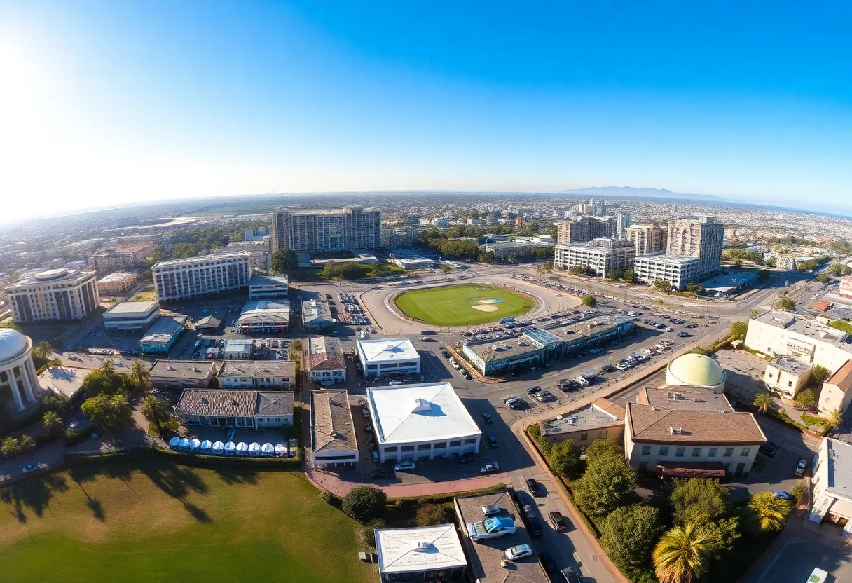 A collage of San Diego events including golf, food, and art.