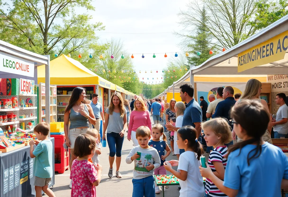 Families engaging in various activities at a community event in San Diego