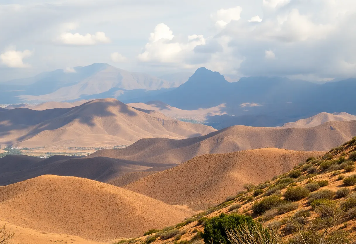 Scenic view of San Diego County during Santa Ana winds