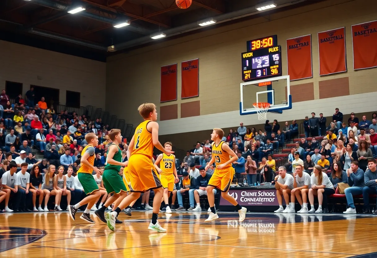 Scripps Ranch High School boys' basketball team playing against Morse High School