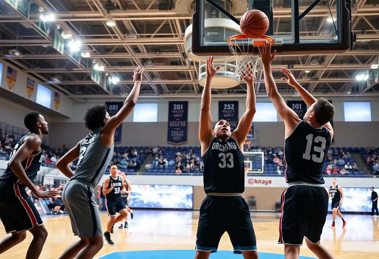 Players from SDSU women's basketball team celebrating victory