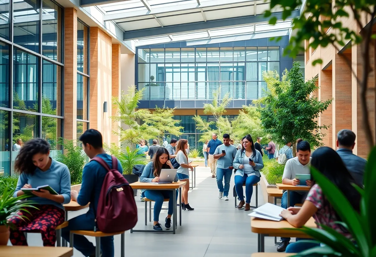 Students engaging in study activities at Southwestern College