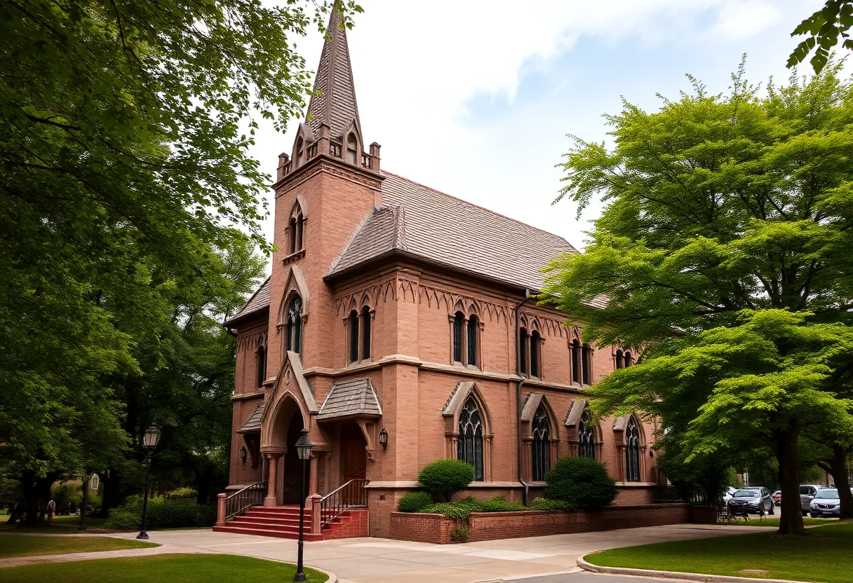 Victorian-Gothic church housing the Spring Valley Historical Society