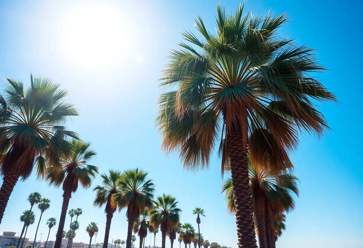 Clear blue skies over San Diego during winter