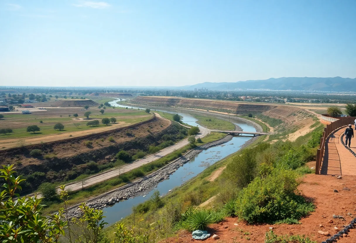 Community members participating in the cleanup of the Tijuana River Valley.