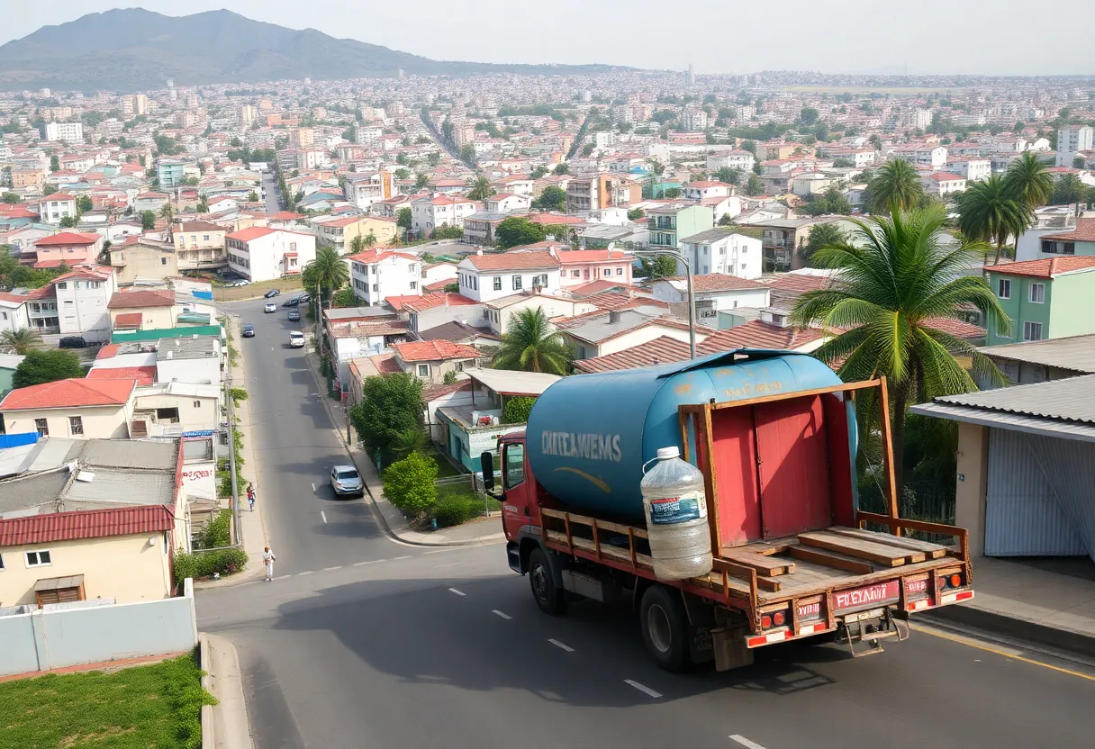 Tijuana neighborhoods with water delivery truck