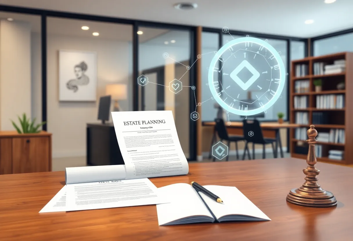 AI platform assisting estate planning attorneys in an office setting