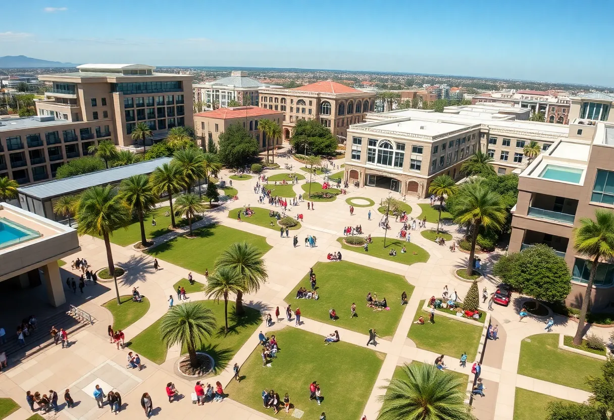 Students walking on the UC San Diego campus
