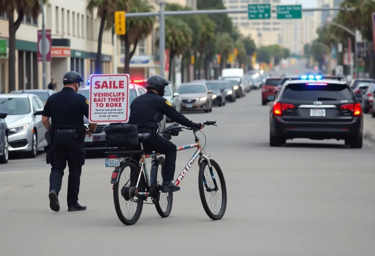 Police in San Diego working to prevent vehicle theft.