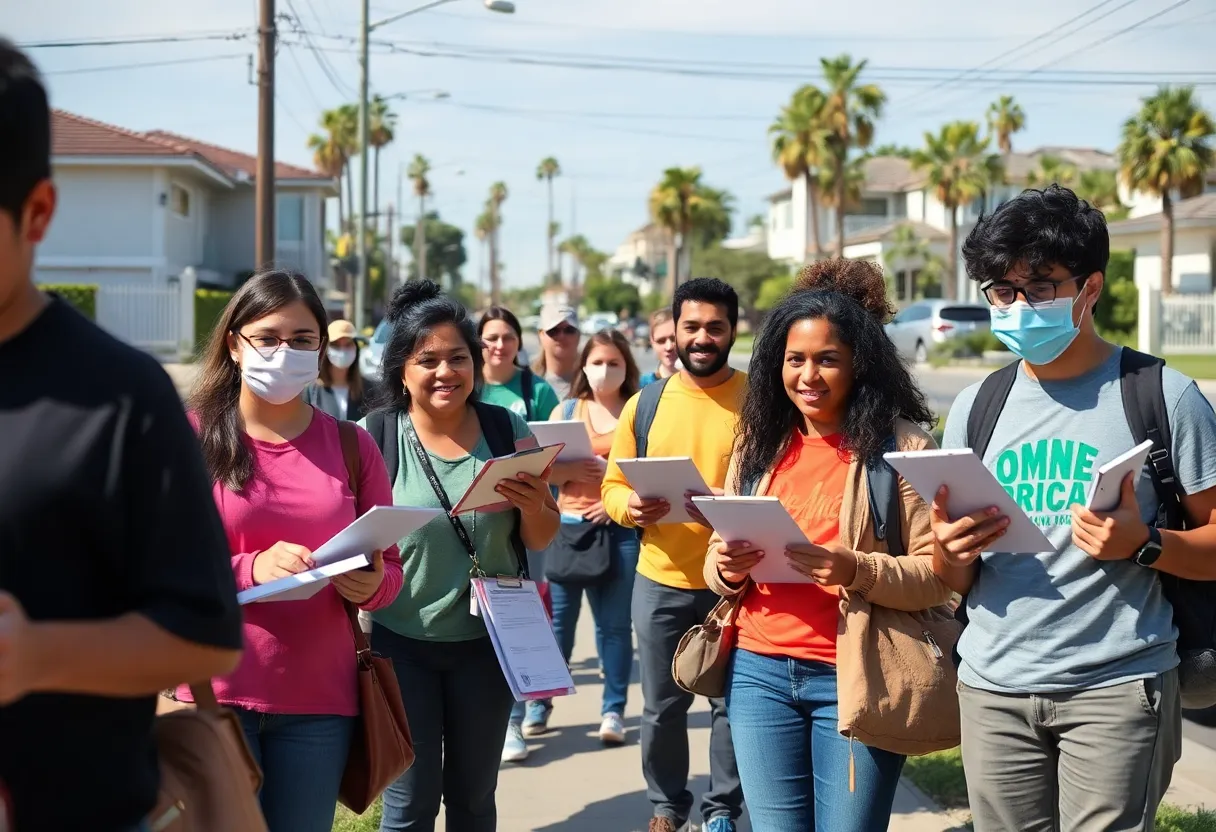 Group of volunteers conducting a homeless count in San Diego