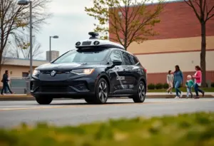 Waymo autonomous vehicle in a school zone